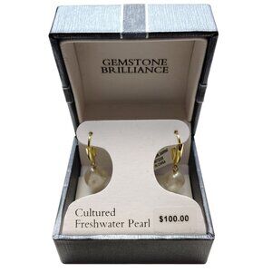 Cultured Freshwater Pearl Drop Earrings In Gift Box By Gemstone Brilliance
